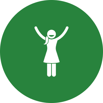 A person with their arms up in the air.