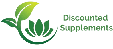 Discounted supplements logo with leaves.