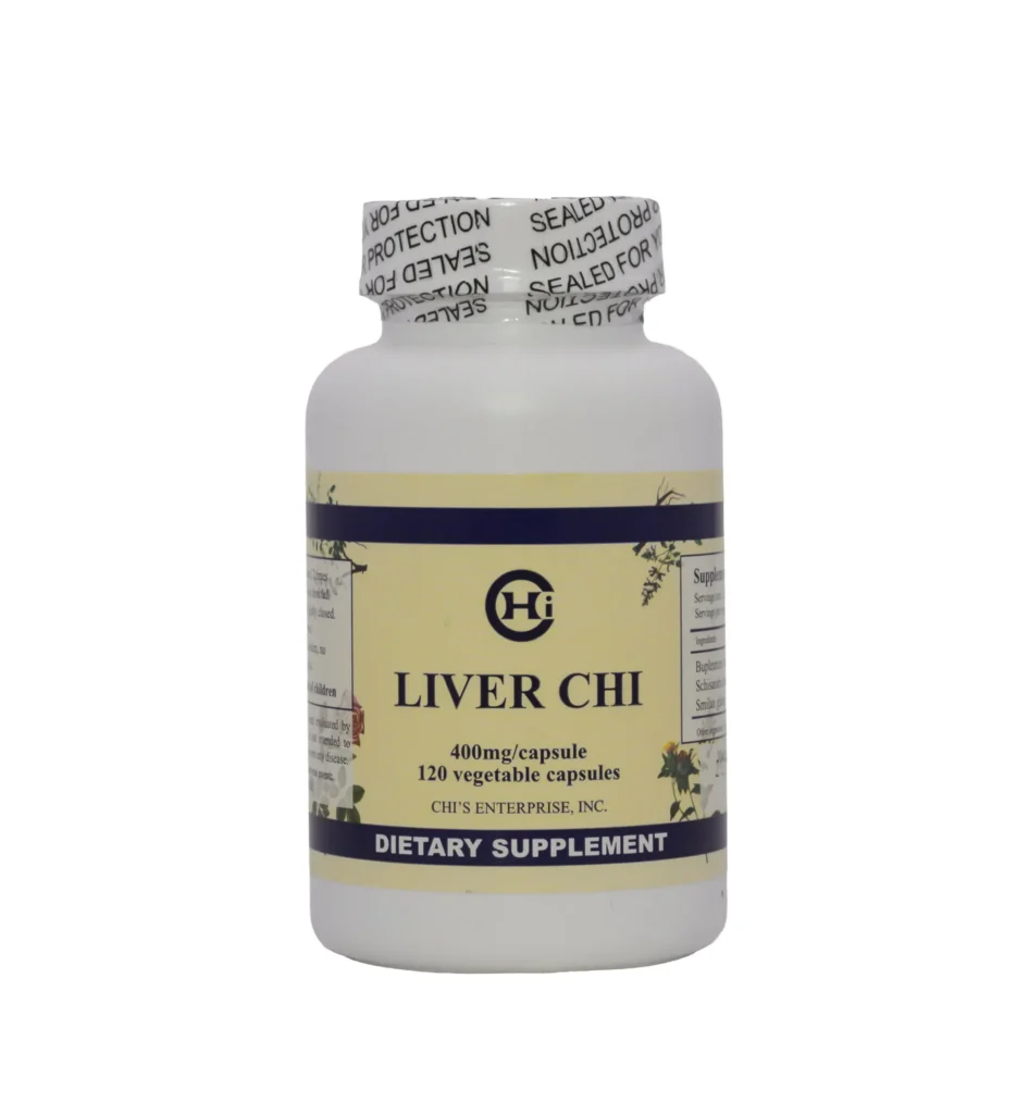 A bottle of liver chi is shown.