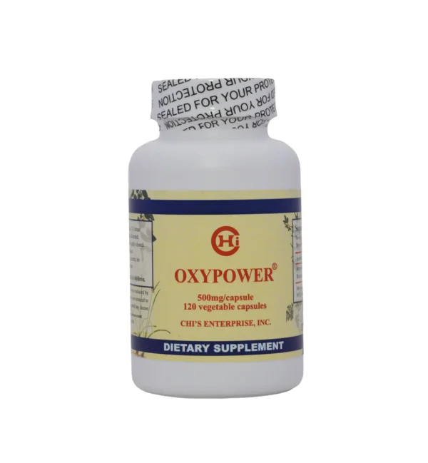 A bottle of oxypower is shown.
