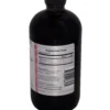 A bottle of liquid with label on it.