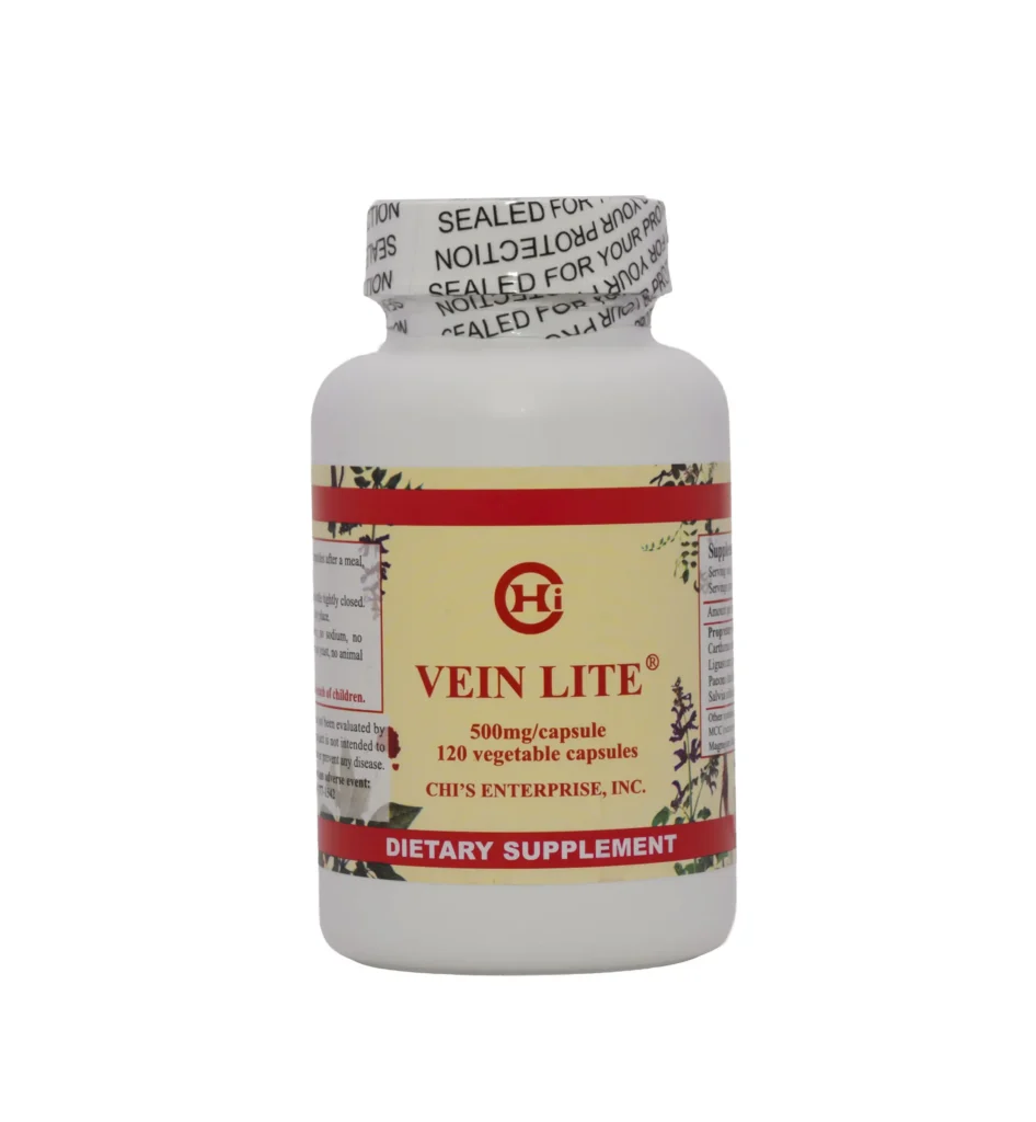 A bottle of vein lite supplement.